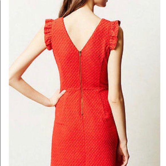SOLD Anthropologie Tabitha Teahouse Red Quilted Dress - Picture 3 of 7
